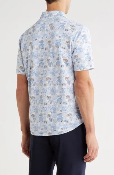 Nicoby Regular Fit Short Sleeve Stretch Button-up Shirt