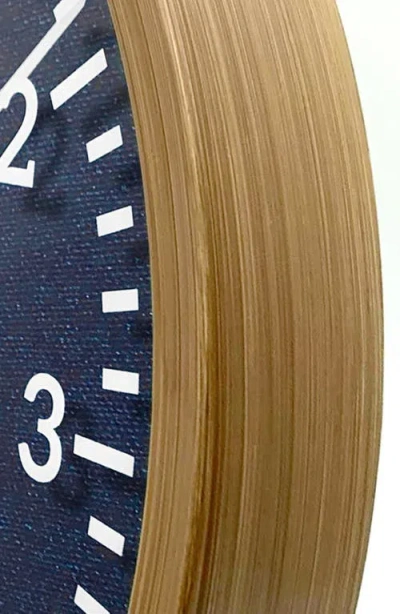 Crosley Oak Finish & Denim Analog Wall Clock