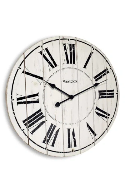 Westclox Washed Wood Wall Clock