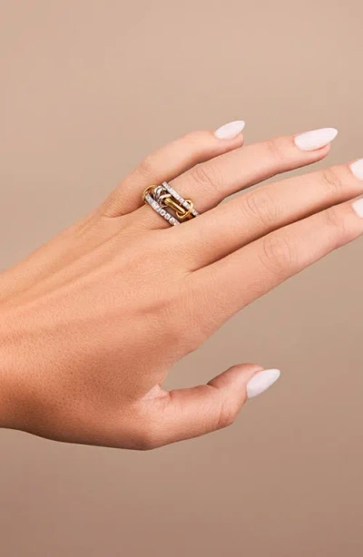 Sterling Forever Garwyn Pave Triple Row Ring