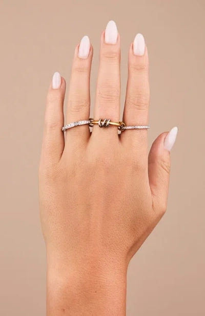 Sterling Forever Garwyn Pave Triple Row Ring