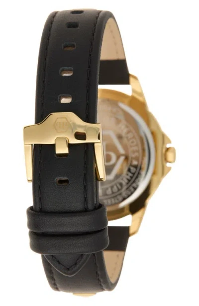 Philipp Plein Lady Rock Pyramid Stud Leather Strap Watch, 38mm