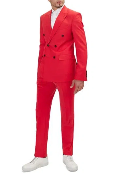 Ron Tomson Super 120s Wool Double Breasted Tuxedo Jacket