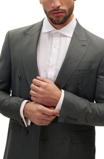 Ron Tomson Super 120s Wool Double Breasted Tuxedo Jacket