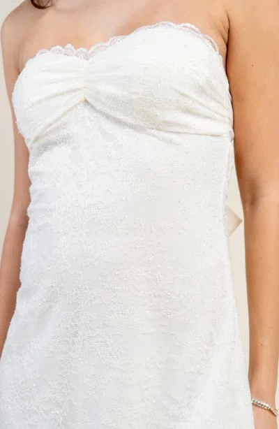 Beivy Strapless Tie Back Lace Minidress