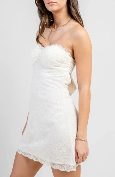 Beivy Strapless Tie Back Lace Minidress
