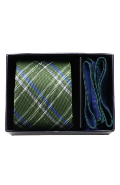 Ben Sherman Diagonal Plaid Tie & Pocket Square Set