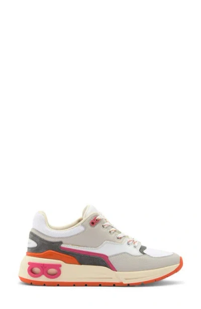 Ferragamo Leather And Fabric Low-top Sneakers In White