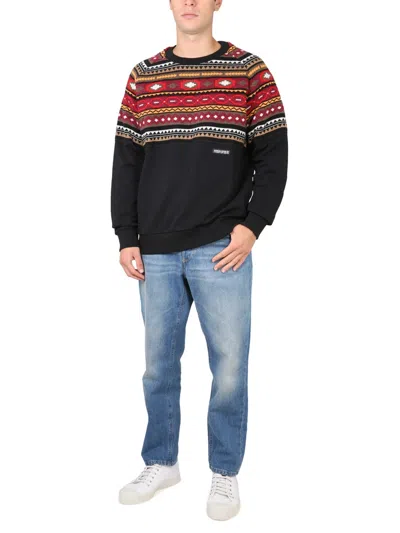 Marcelo Burlon County Of Milan Marcelo Burlon Felpa In Lana E Cotone In Black