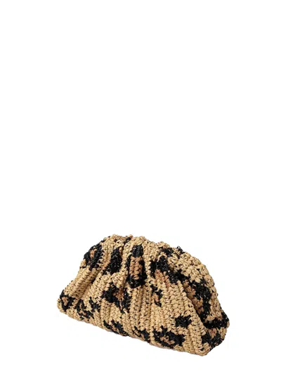 Maria La Rosa Game Clutch Bag In Animalier Crochet