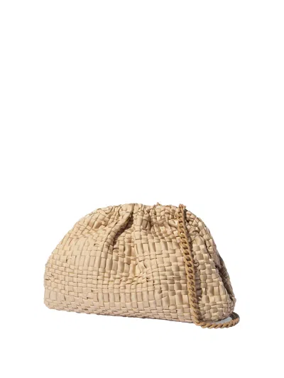 Maria La Rosa Crochet Biscuit Clutch With Shoulder Strap