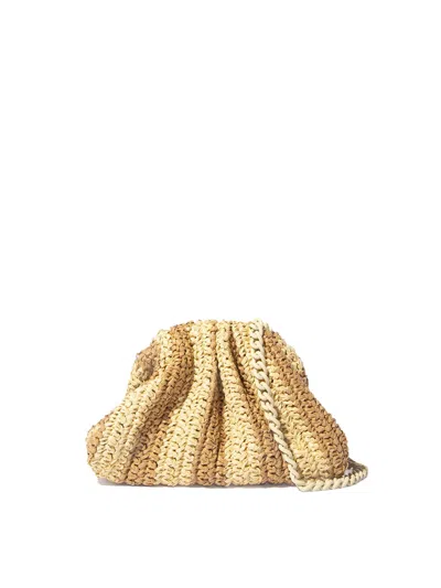 Maria La Rosa Two-tone Crochet Clutch With Shoulder Strap