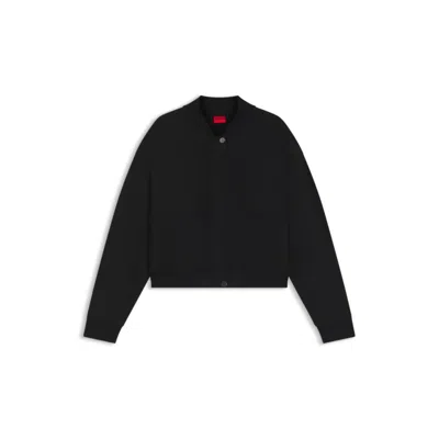 Hugo Boss Punto Milano Jersey Jacket With Concealed Closure In Black
