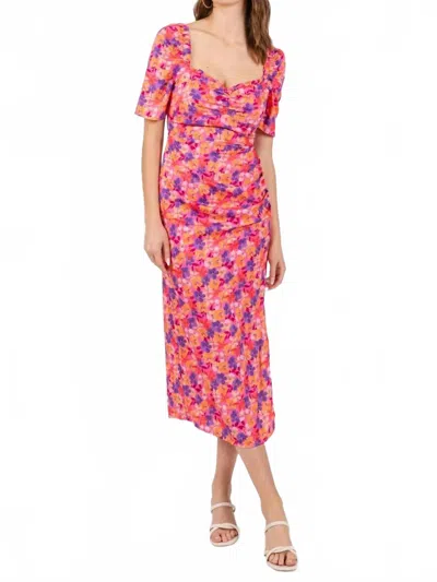 Fore Rio Midi Dress In Pink Multi In Pink