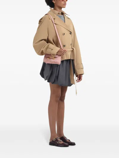 Marni Waist Belted Lapel Jacket In Brown
