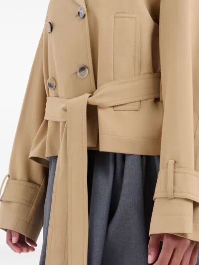 Marni Waist Belted Lapel Jacket In Brown
