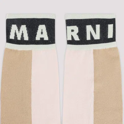 Marni Color Block Cotton Socks In Pink In Multi