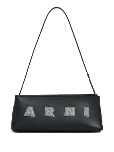 Marni Rectangular Leather Baguette Shoulder Strap