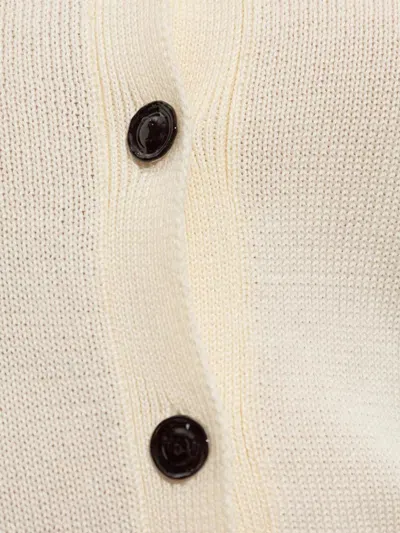 Marni Collared Cotton Knitwear Cardigan In Neutral