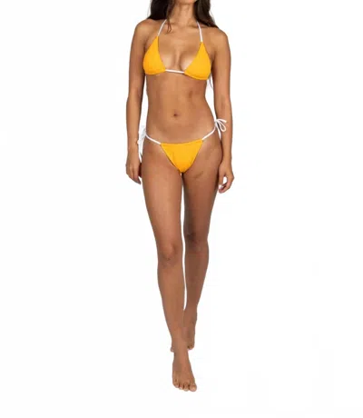 Rusty Sandalwood Cheeky Tie Bikini Bottom In Mango In Yellow