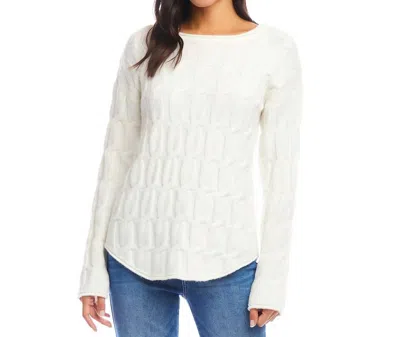 Karen Kane Cable Knit Shirttail Sweater
