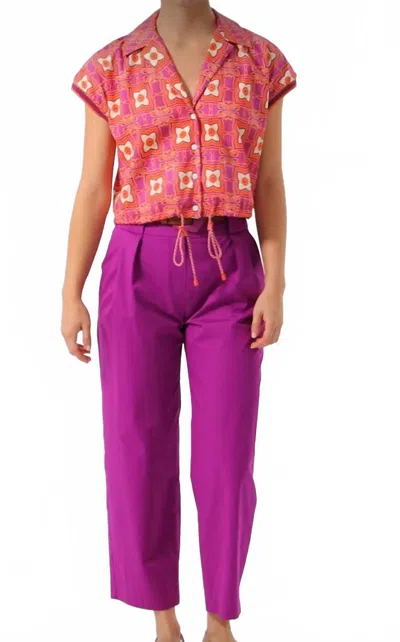 Exquise Straight Leg Trousers In Purple In Purple