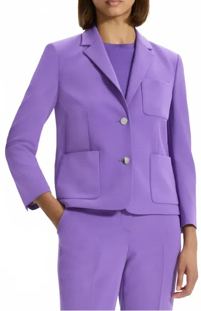 Theory Shrunken Single Breasted Blazer In Bright Peony In Purple