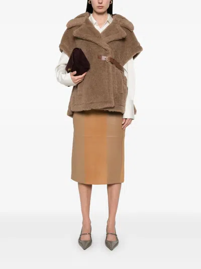 Max Mara Lanoso4 Teddy Fabric Vest Cape