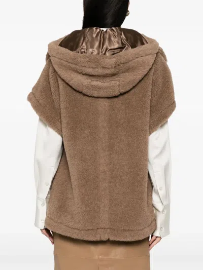 Max Mara Lanoso4 Teddy Fabric Vest Cape