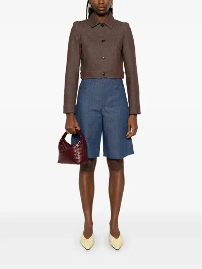 Max Mara Carpa Cropped Denim Jacket By  In Brown