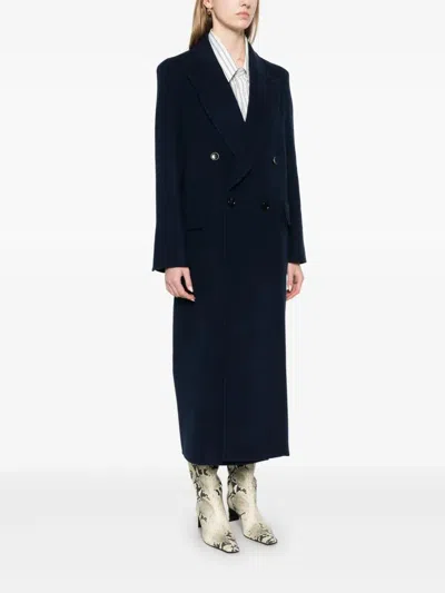 Max Mara Long Wool Cashmere Coat With Notched Lapels