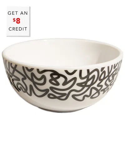 Elizabeth Sutton Home B&w Squiggly Bowl With $8 Credit