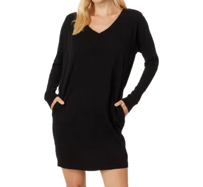 Mod-o-doc V-neck Dolman Dress In Black