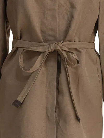 Max Mara Affari Belted Buttoned Shirt In Green