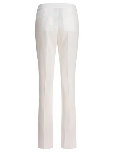 Max Mara Pianoforte Triacetate White Trousers In White