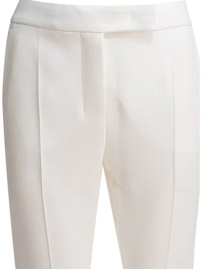 Max Mara Pianoforte Triacetate White Trousers In White