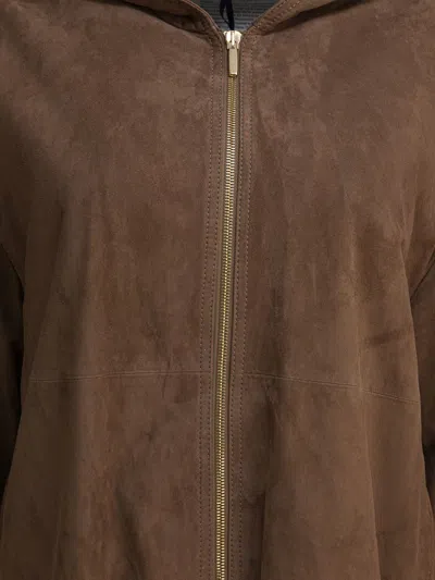 Max Mara S Brown Suede Jacket In Brown