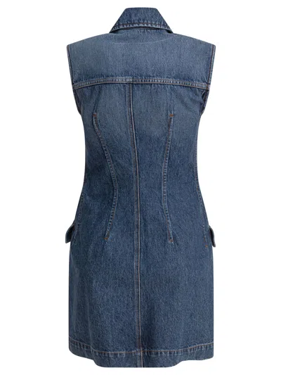 Sportmax Carabo Sleeveless Denim Mini Dress
