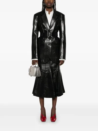 Sportmax Tailored Black Jacket With Shiny Finish