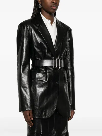 Sportmax Tailored Black Jacket With Shiny Finish