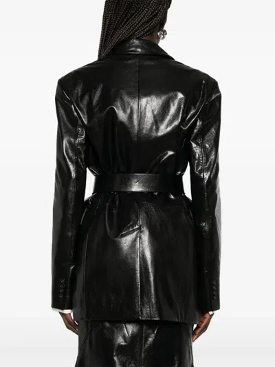 Sportmax Tailored Black Jacket With Shiny Finish