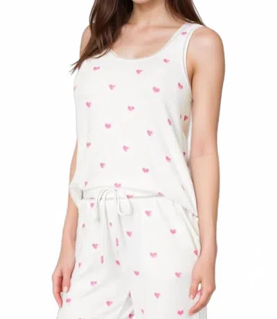 Pj Salvage Stars & Brave Hearts Tank Top In Ivory Bright In White