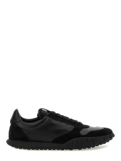 Jil Sander Suede Panel Round Toe Rubber Sole Sneakers