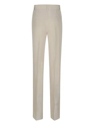 Sportmax Beige Tailored Trousers With Straight Leg Silhouette In Neutral