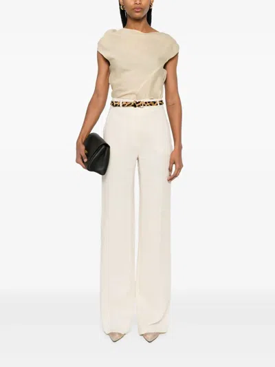 Max Mara Studio Butter Linen Trousers In Neutral