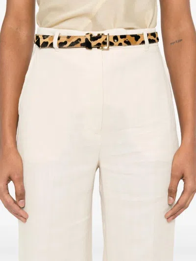 Max Mara Studio Butter Linen Trousers In Neutral