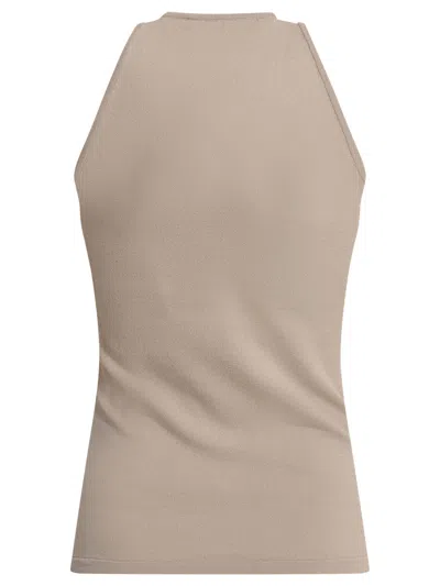 Max Mara Halterneck Fitted Silhouette Tops With Seam Detailing