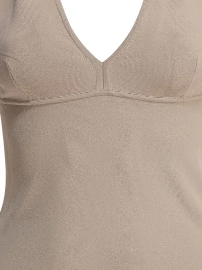 Max Mara Halterneck Fitted Silhouette Tops With Seam Detailing