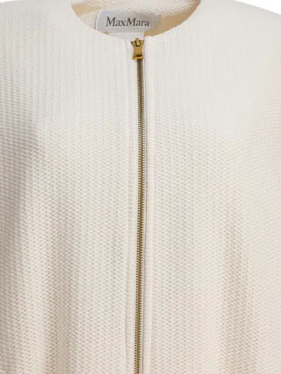 Max Mara Wool And Cashmere Knitted Jacket Jackets White In Neutral
