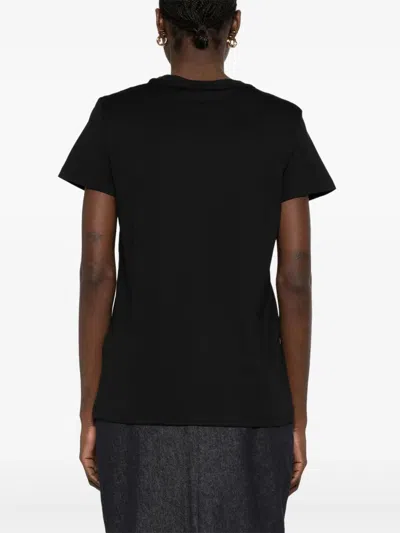 Max Mara Embellished Round Neck Top With Graphic Detail In Black